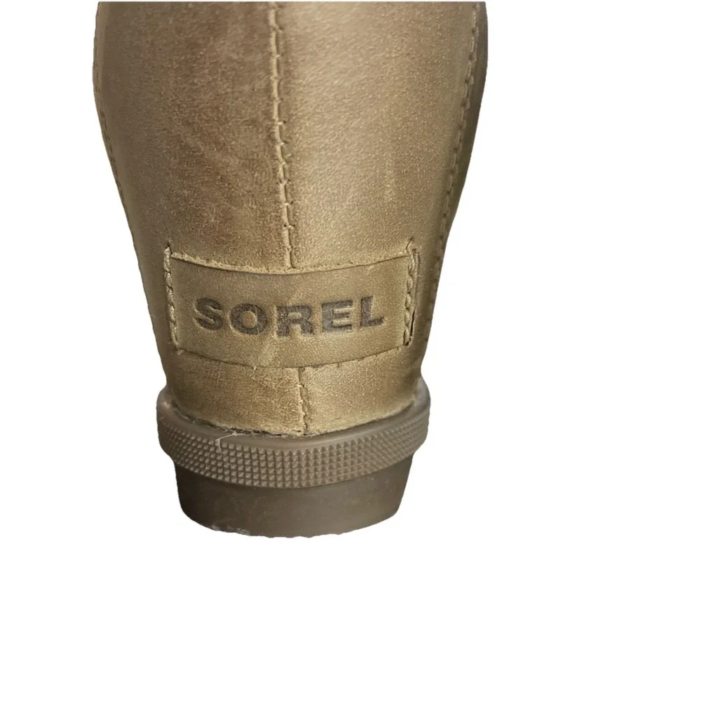 Sorel Women Sz 10 Waterproof Joan Of Arctic Wedge II Chelsea Boots Ash Brown Fun